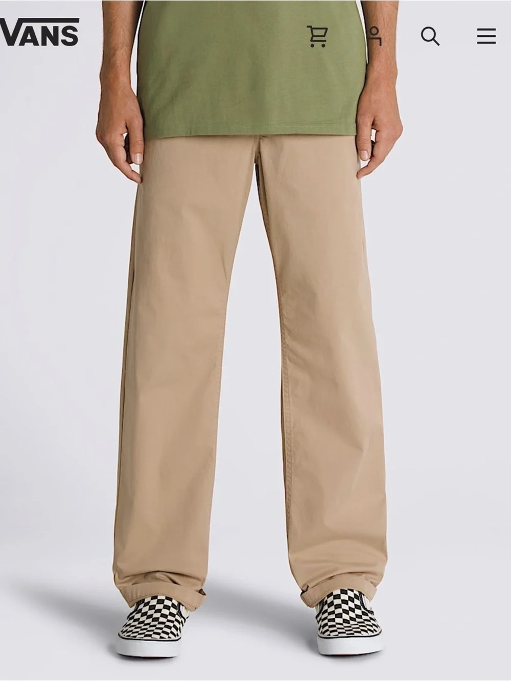 Vans Men's Olive and Khaki tan Utility Chinos